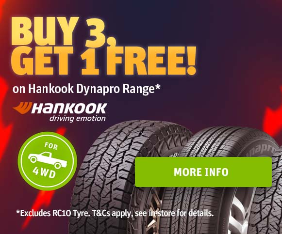Buy 3 Get 1 Free on Hankook Dynapro Range